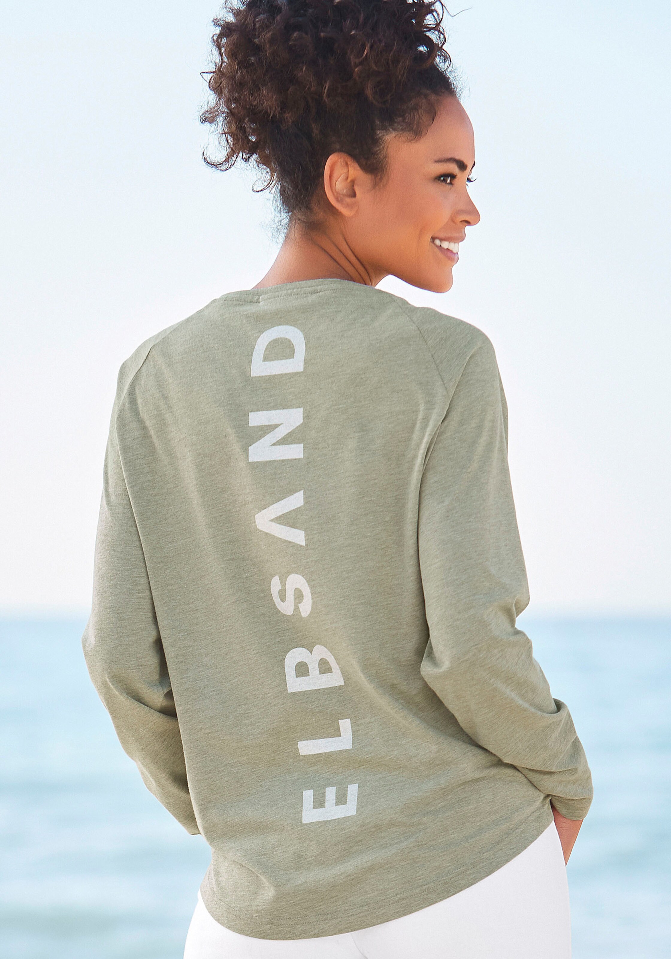 Elbsand Longsleeve in grün meliert