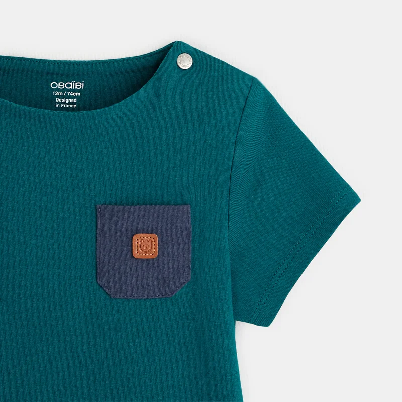 T-shirt jersey poche poitrine (lot de 3) vert bébé garçon Vert