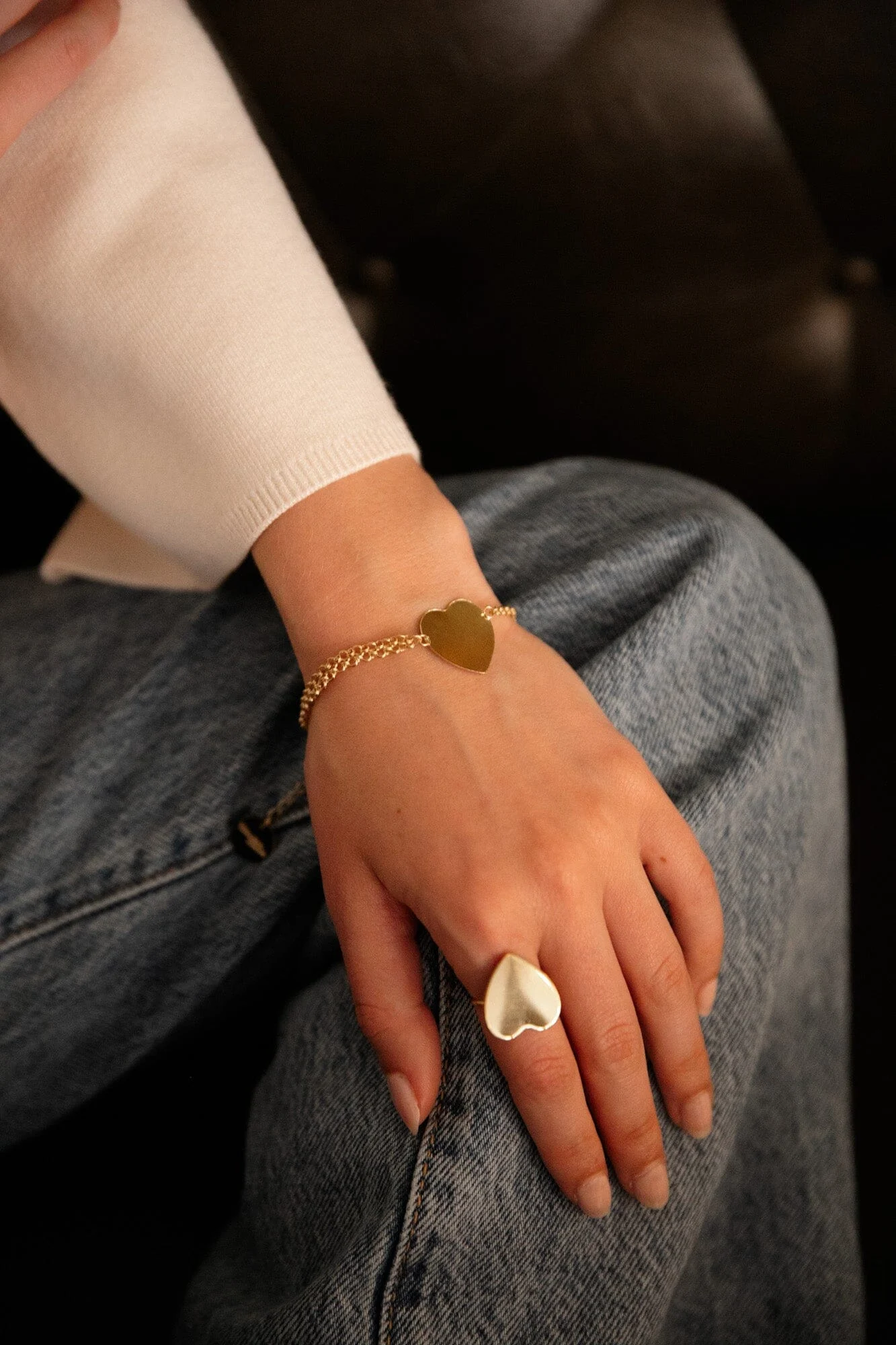 APHRODITE - Bague coeur plaqué argent | Doré