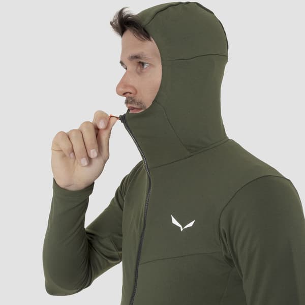 Veste polaire ski rando SALEWA SELLA MERINO HD JKT M DARK OLIVE