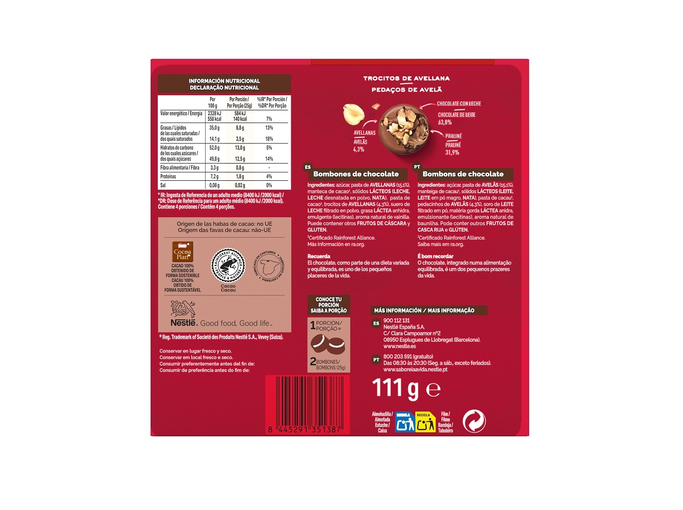 BOMBONS CAJA ROJA CREATIONS AVELÃ 111G