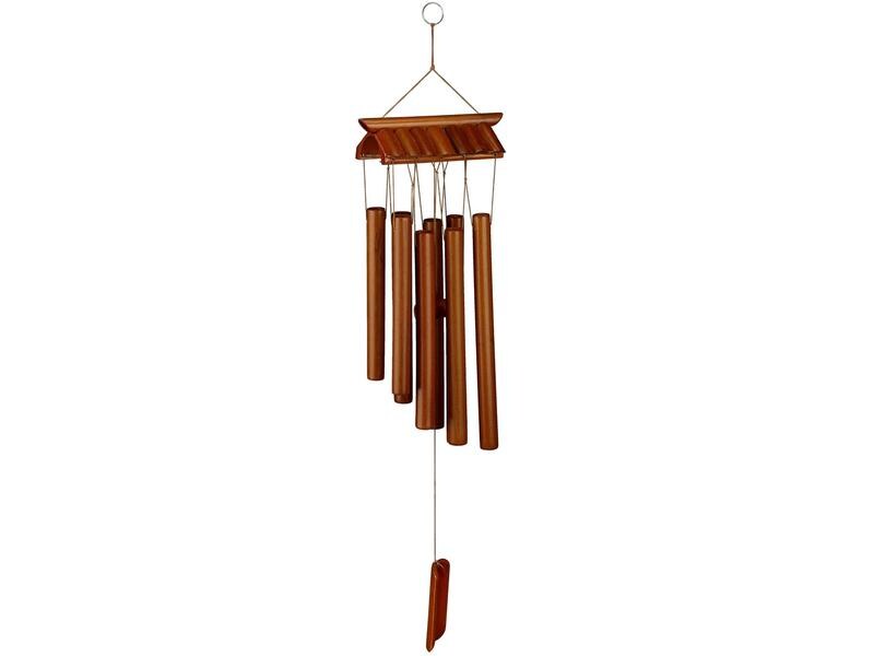 relaxdays Windspiel Tempel 62 cm Klangspiel aus Bambus