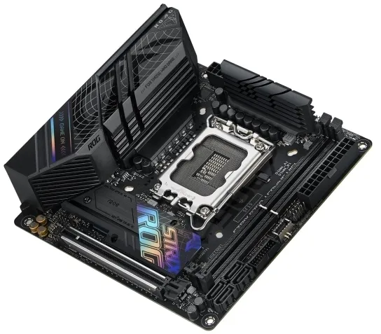 ASUS ROG STRIX B760-I GAMING WIFI - Bundkort - mini ITX - LGA1700 sokkel - B760 Chipset - USB 3.2 Gen 1, USB-C 3.2 Gen 1, USB-C 3.2 Gen 2x2, USB-C 3.2 Gen2 - 2.5 Gigabit LAN, Wi-Fi 6E, Bluetooth - onboard grafik (CPU påkrævet) - HD Audio (8-kanaler)