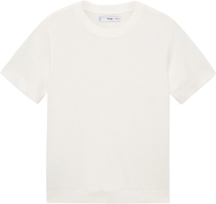 MANGO Short sleeve sweater Light beige