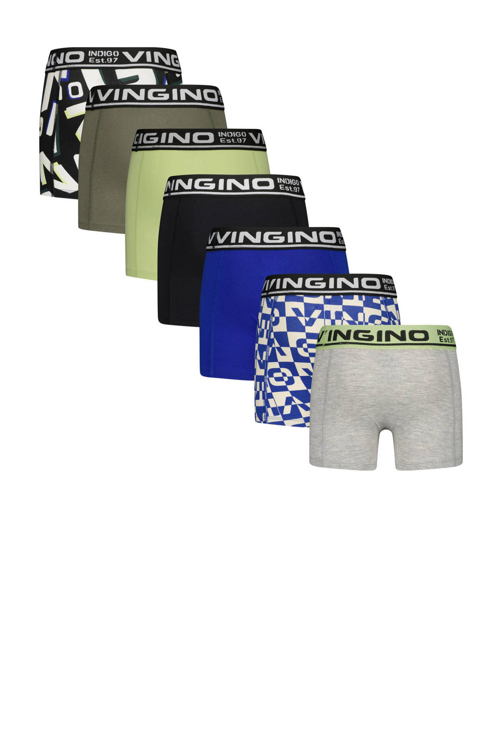 boxershort - set van 7 blauw/multicolor