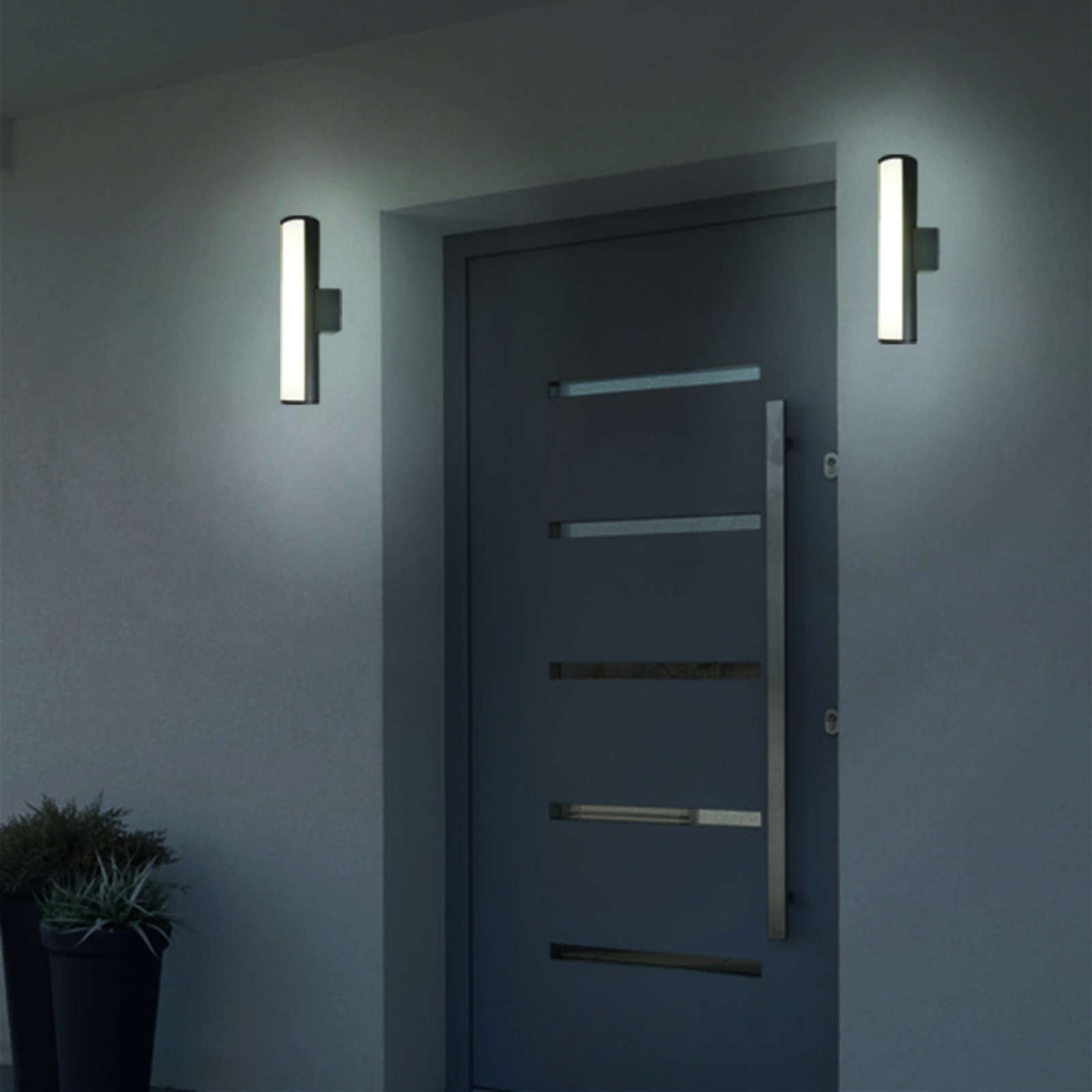 LED-Außenwandleuchten FLAIR - grau - 30 cm