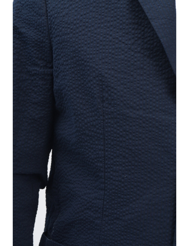 SISLEY VESTE BLAZER GAUFRÉE MARINE