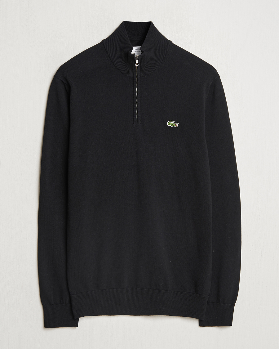 Lacoste Cotton Knitted Half Zip Black