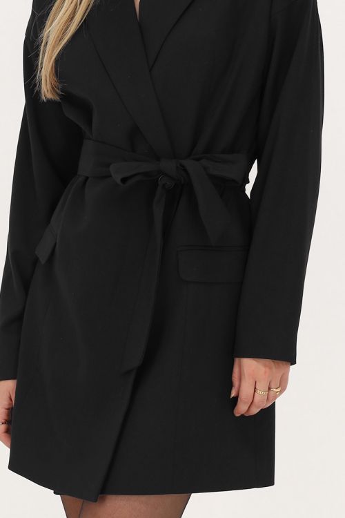 Zwarte blazer jurk met reverskraag