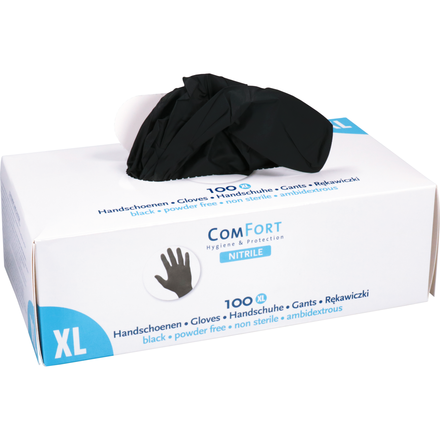 ComFort Handschoen, Nitril, ongepoederd, XL, 4gr, zwart