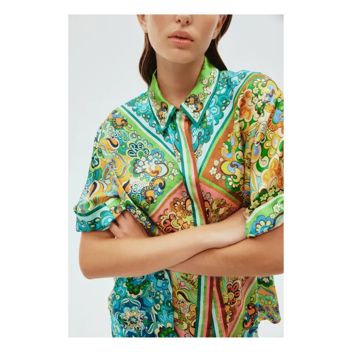 Alémais Chemise Dreamer Satin de Soie | Vert