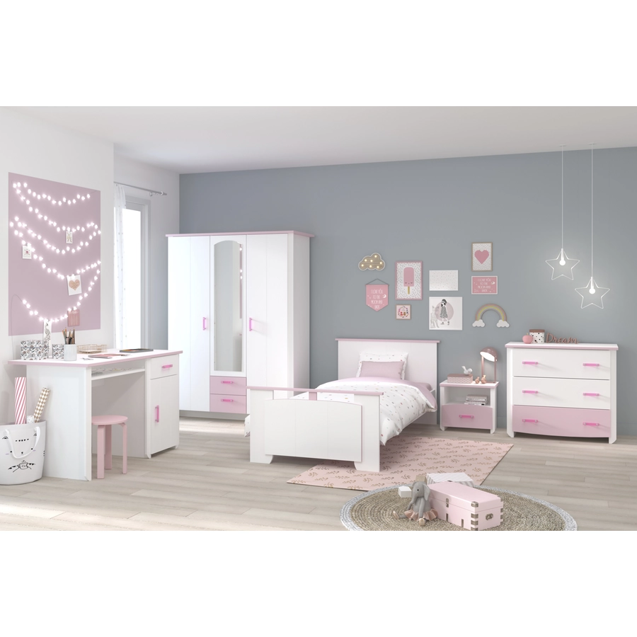Parisot Kinderzimmer-Set Biotiful 13, 5-tlg Weiß-Rosa Weiß  Rosa