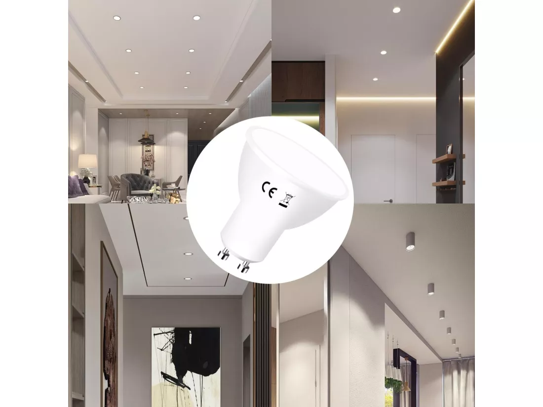 NETTLIFE Lot de 6 ampoules LED GU10 blanc froid lampe 6 W 5000 K remplace les ampoules 60W angle de faisceau 110° économie d'énergie réflecteur