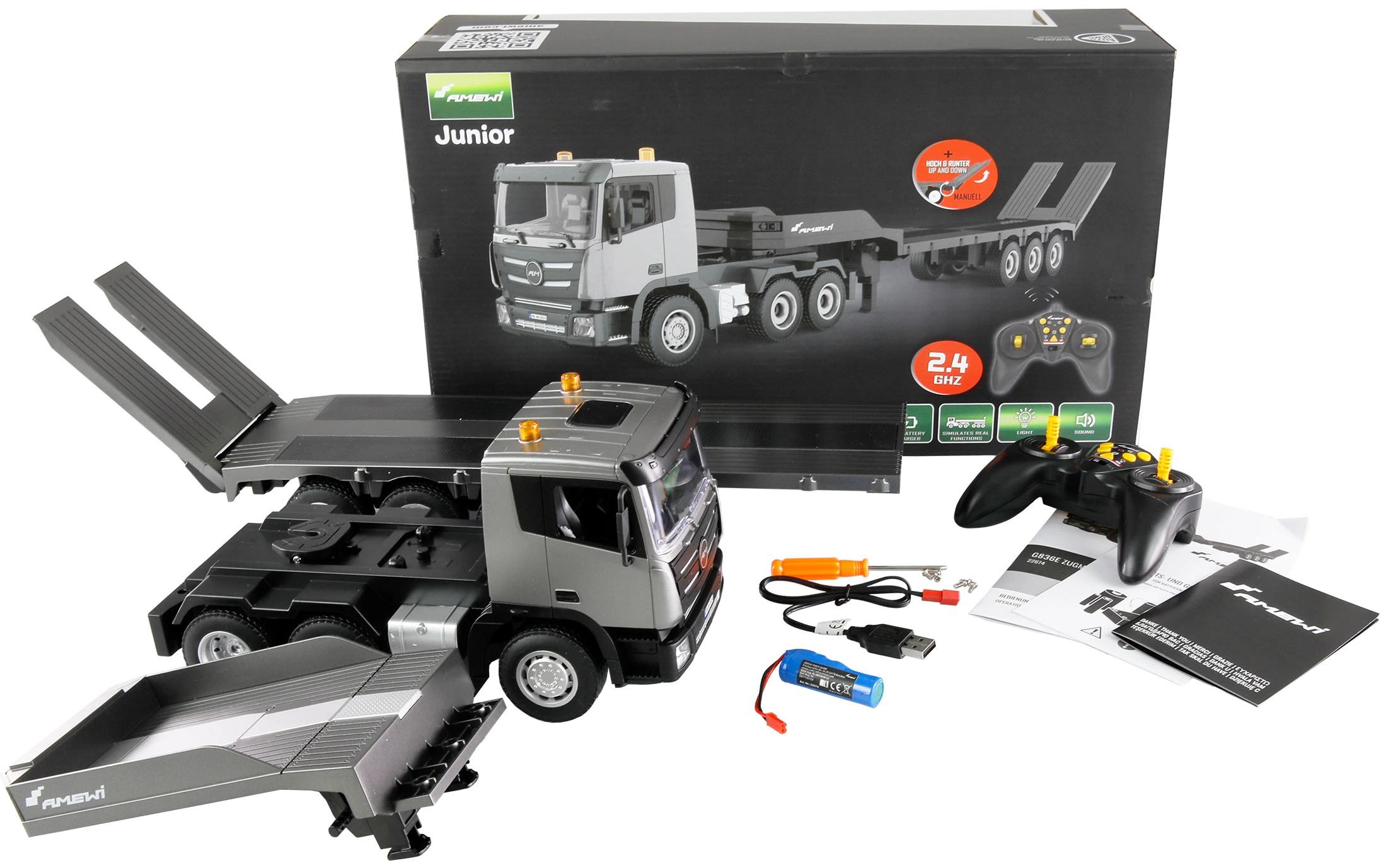 Lastwagen G836E RTR, 1:24Zugmaschine mit Tieflader im Massstab 1:24