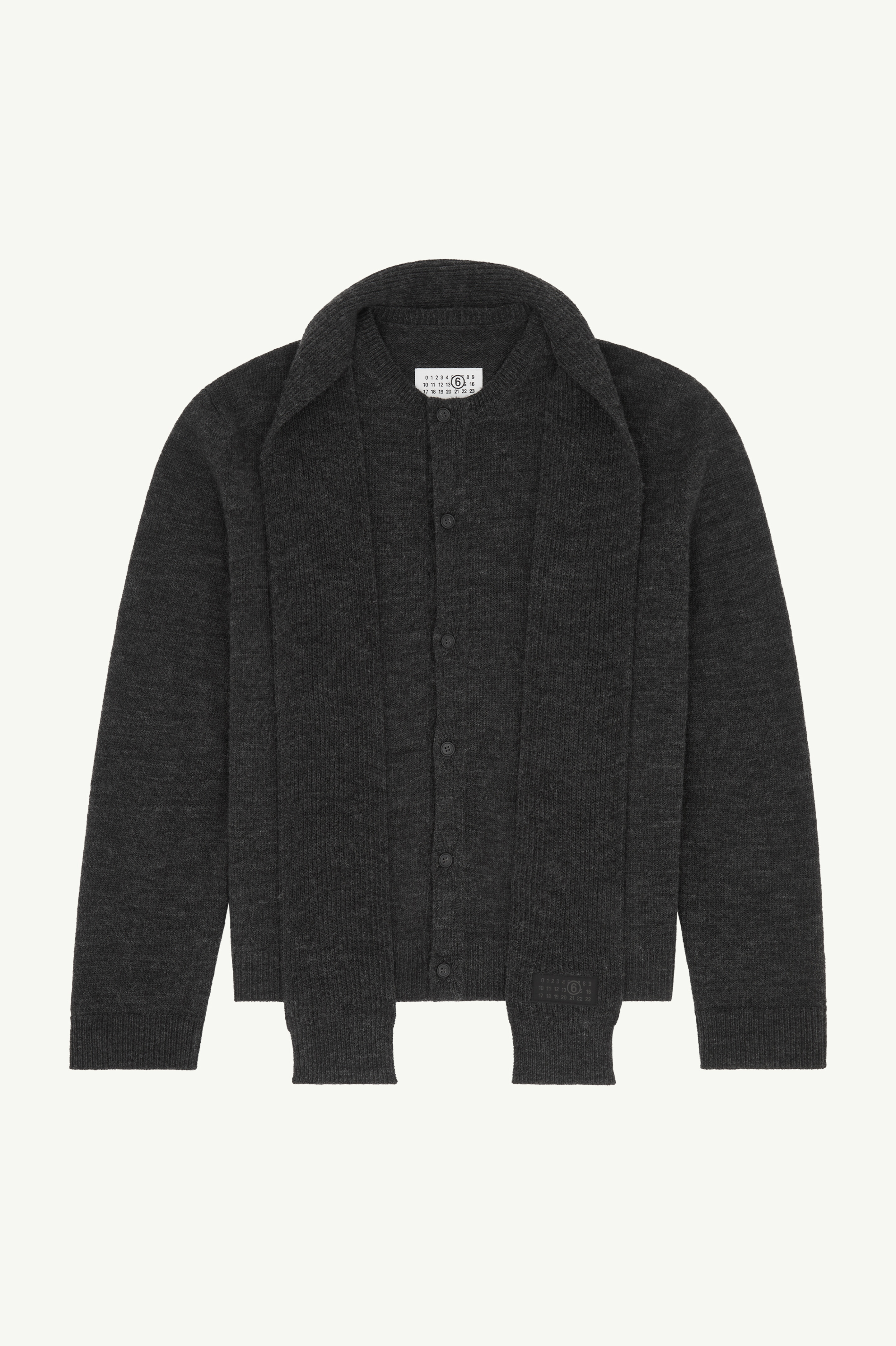 Cardigan en maille avec écharpe en laine pour homme | MM6