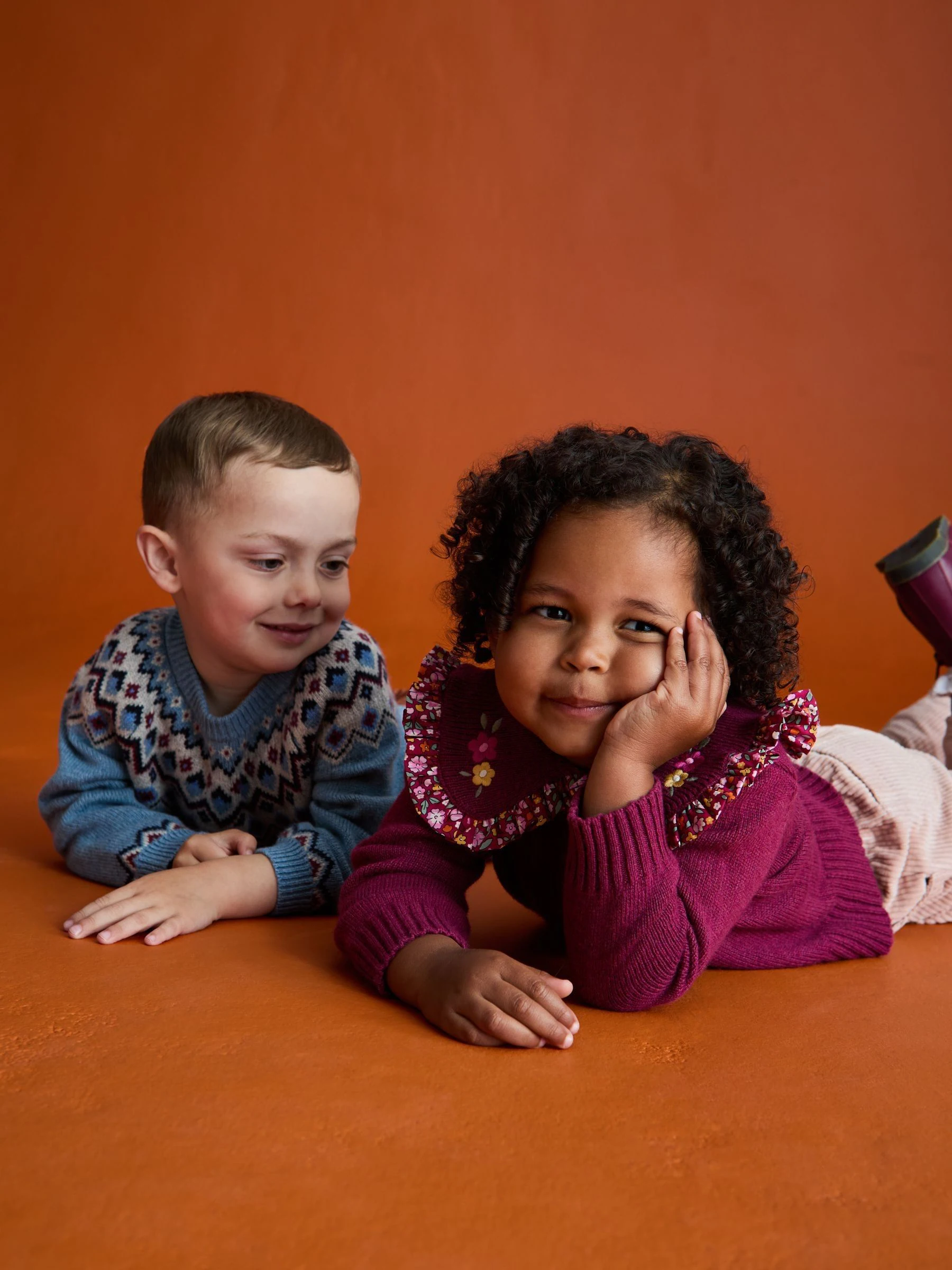 Blauw - JoJo Maman Bébé trui met fairislemotief