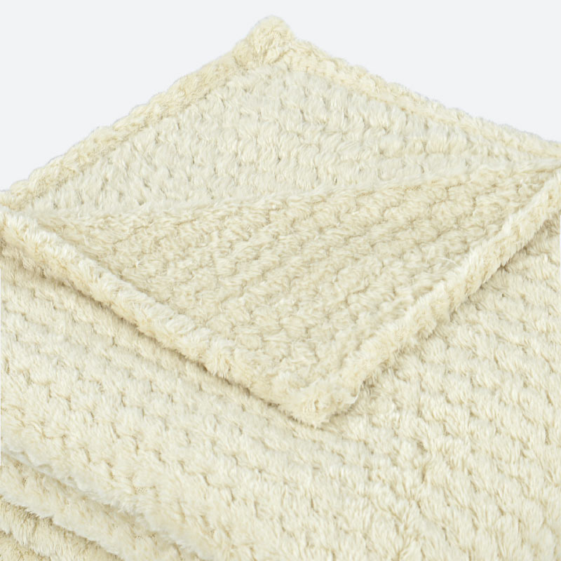 Plaid microfibre 'Zaggy' écru