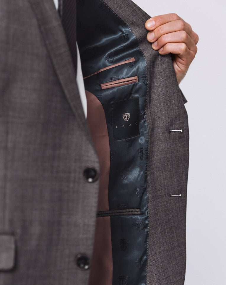 Costume faux uni taupe mason