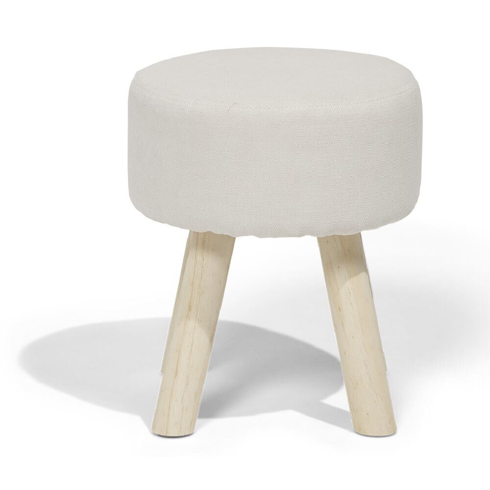 Pouf Gaëlle polyester beige Ø32xH38cm