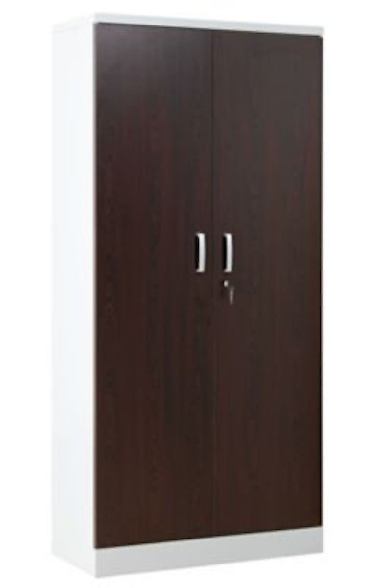 PROREGAL Beetle archiefkast met 4 legplanken, HxBxD 195 x 92 x 42 cm, wit & wengé