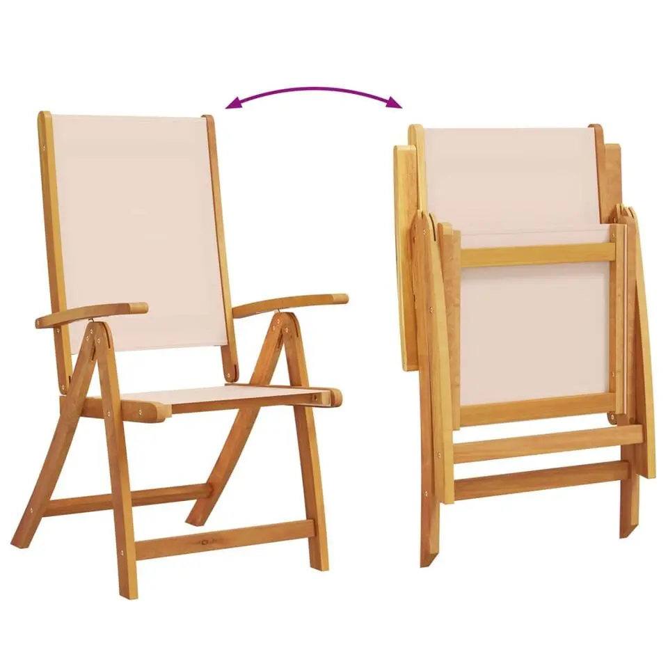 vidaXL - Inklapbare tuinstoelen - Bruin - Acaciahout - 2 stuks