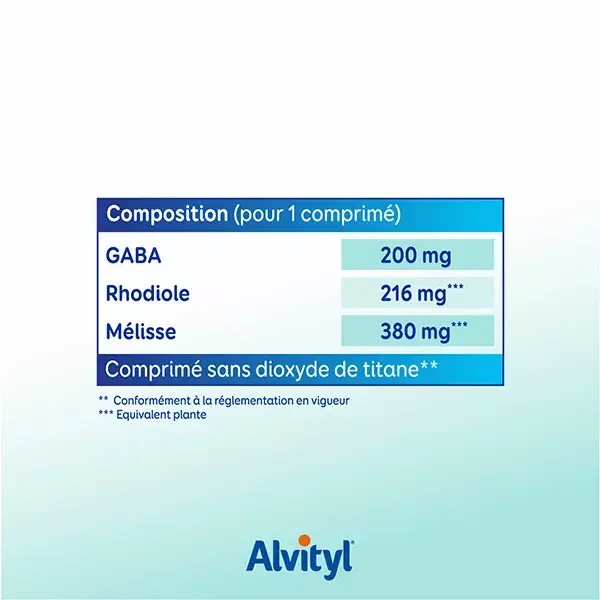 Alvityl Phytostress GABA Rhodiola Erva-cidreira (para maiores de 12 anos) 28 comprimidos