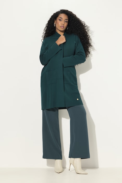 Strickjacke, lange, offene Form, weicher Feinstrick