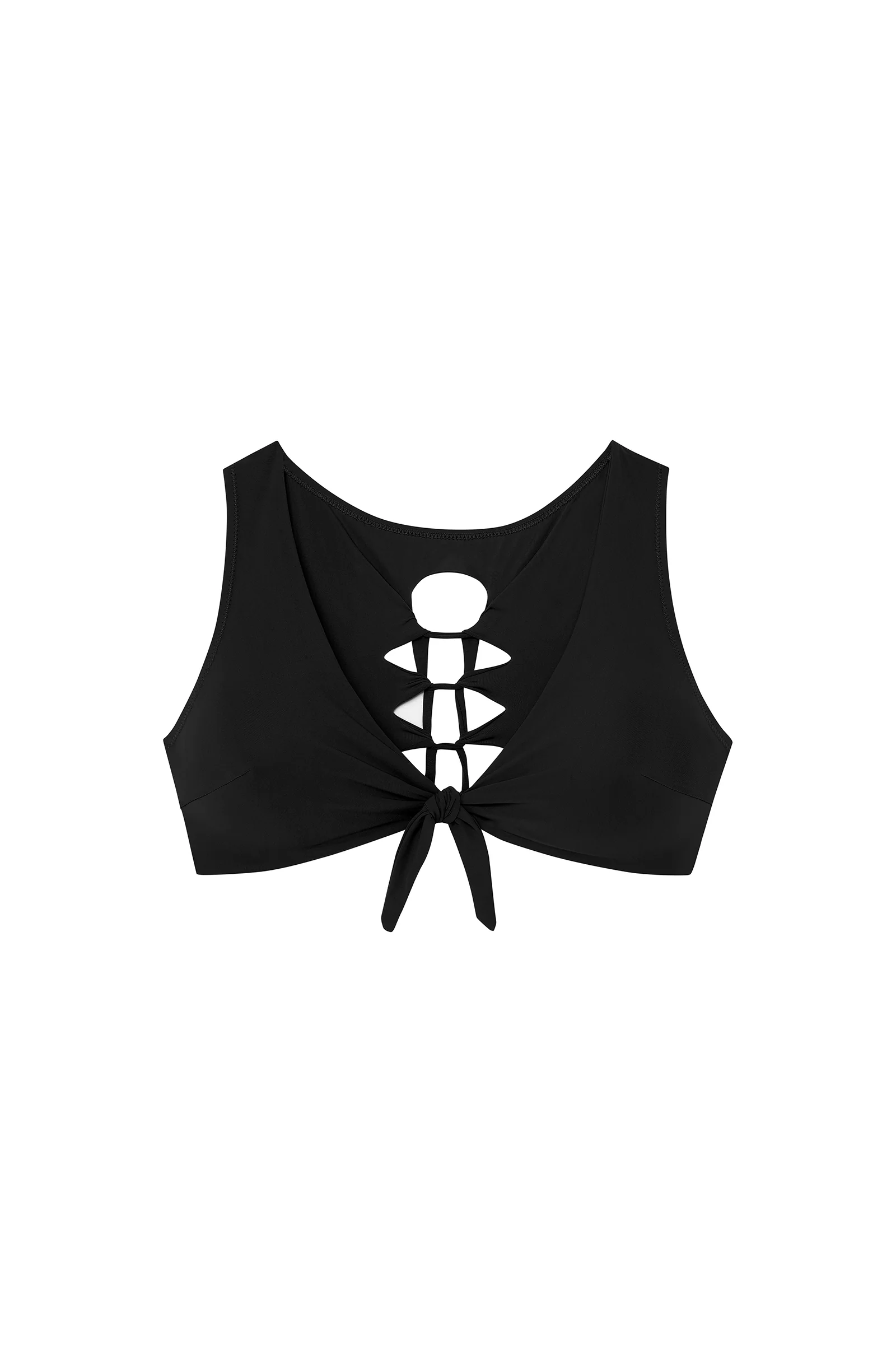 tecla Haut de maillot crop-top noué noir Noir