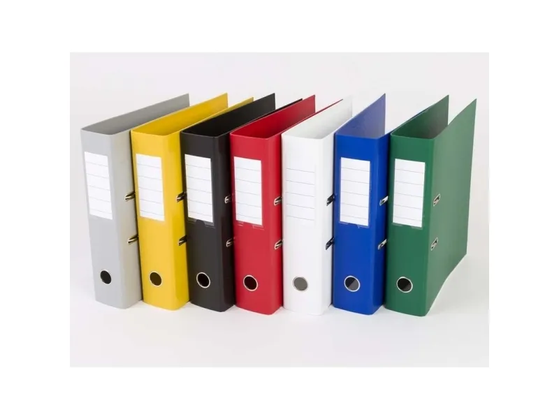 Brevordner Q-Line sort A4 metalskinne 75mm ryg - (10 stk.)