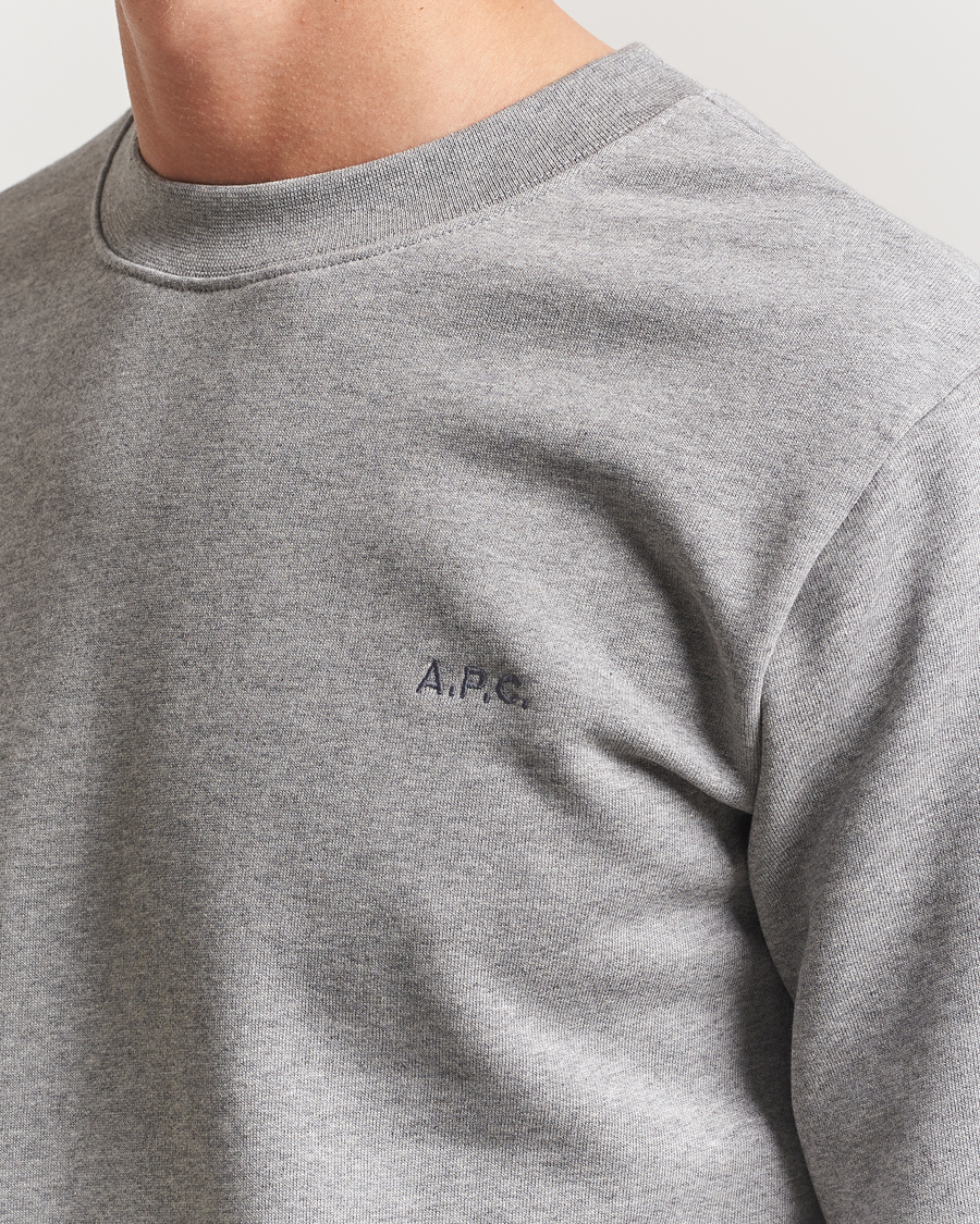 A.P.C. Embroidered APC Sweatshirt Heather Grey