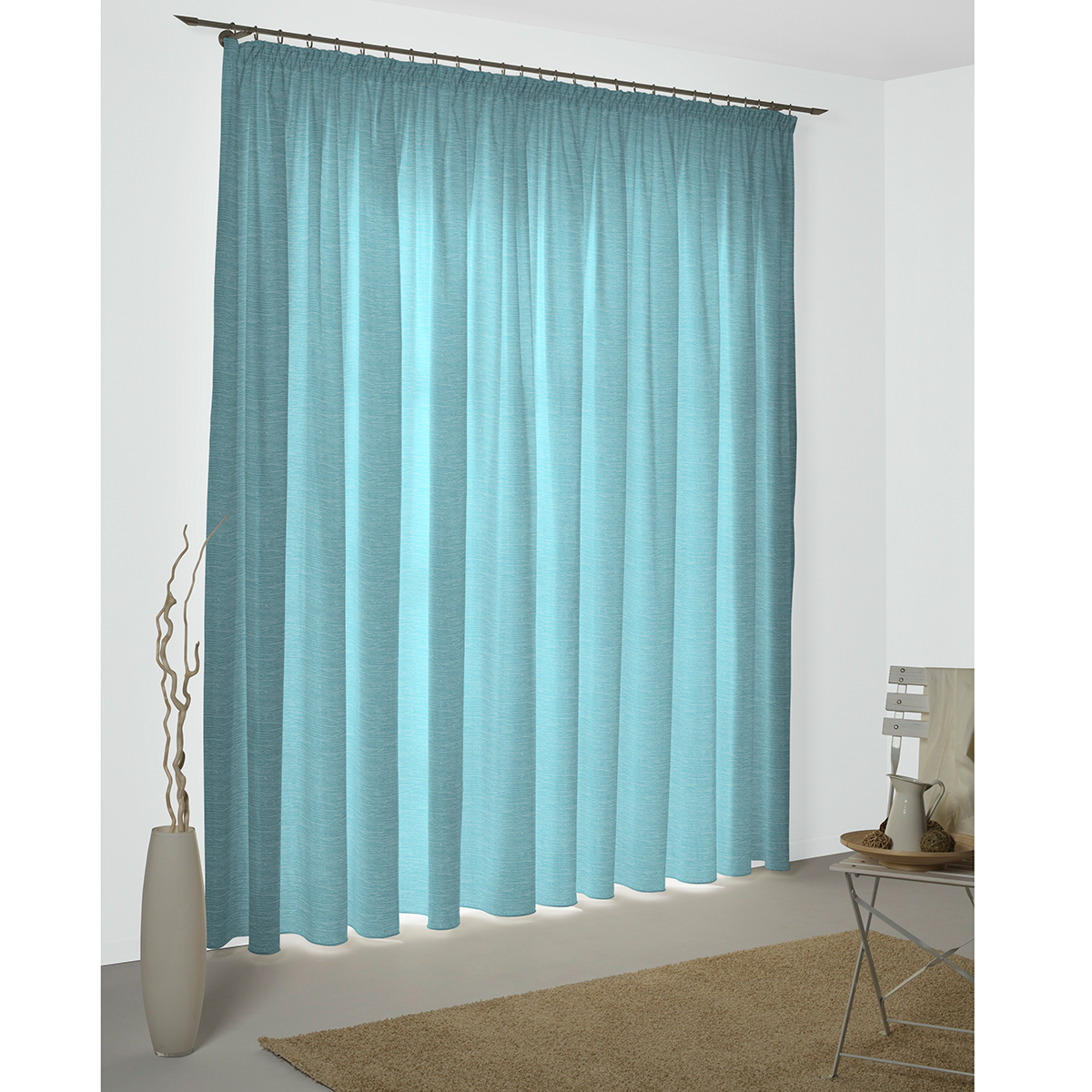 Thermochenille-Vorhang - hellblau - 135x245 cm