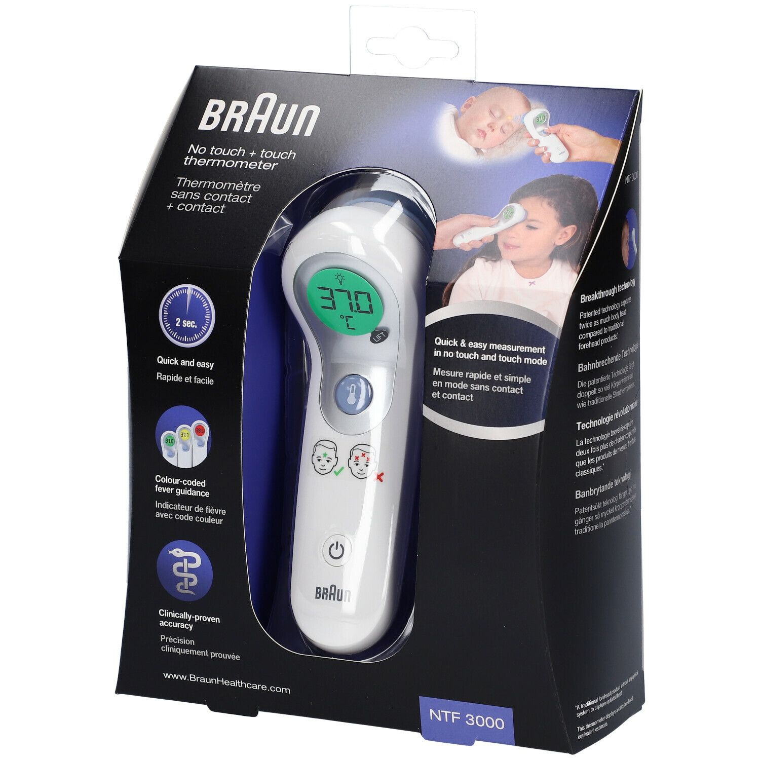 Braun Berührungsfreies + Stirnthermometer NTF3000