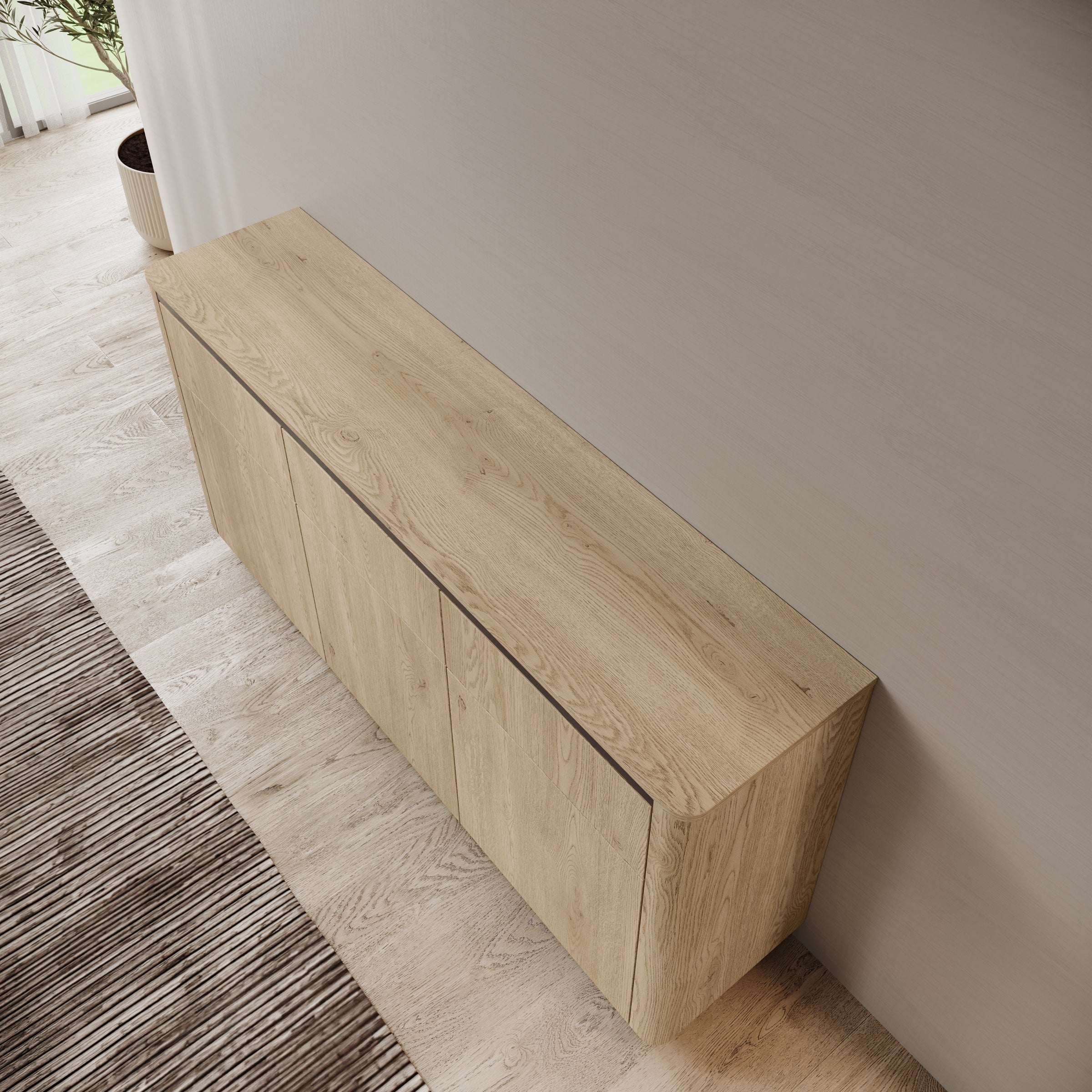 Meubella - Taywan - Dressoir - Eiken - 163x38x83 cm