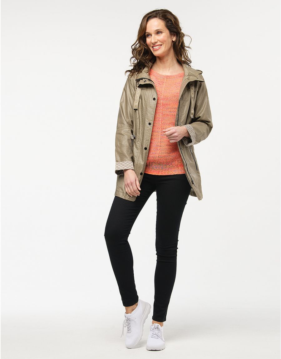 Parka droite vert kaki