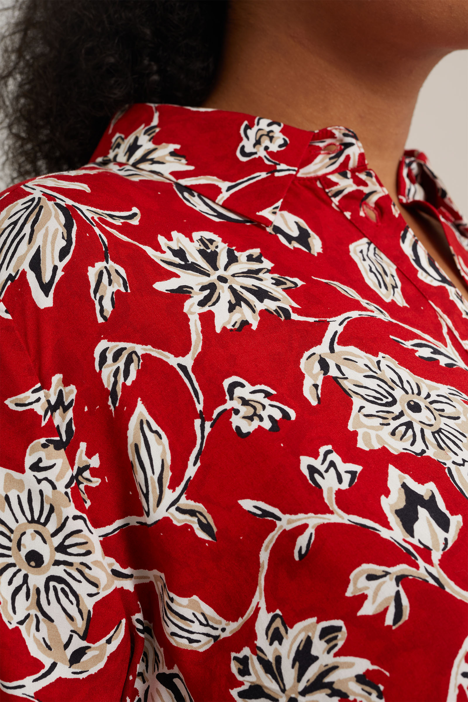 jurk met dessin - Curve WE Fashion Saffraan rood