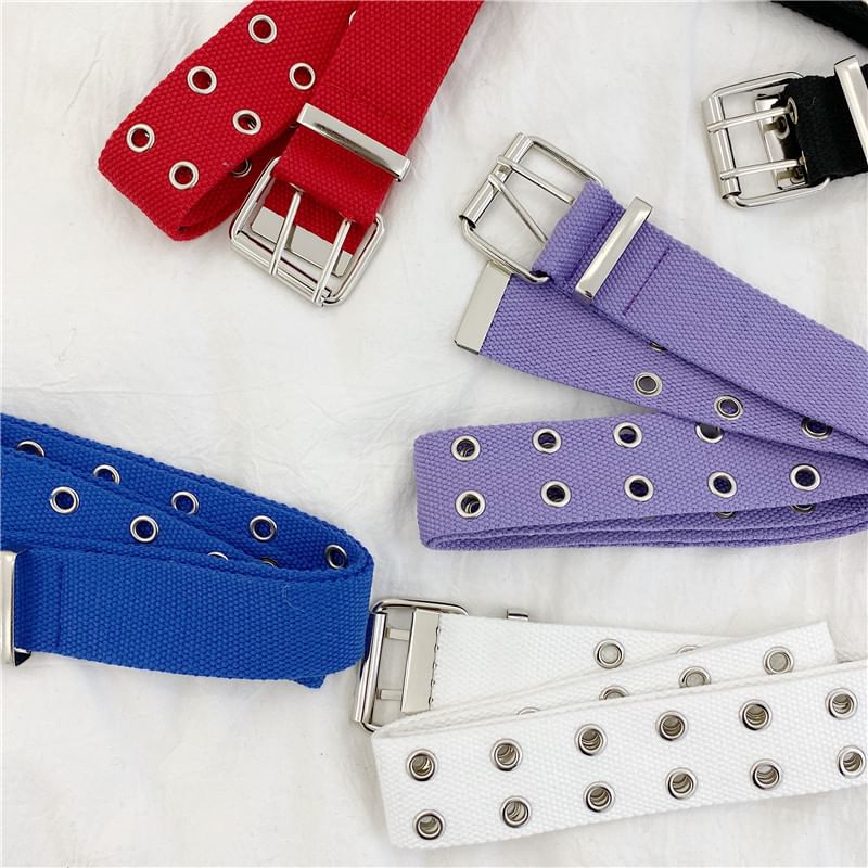 Carmola - Unisex canvas riem met dubbele ogen in 7 kleuren