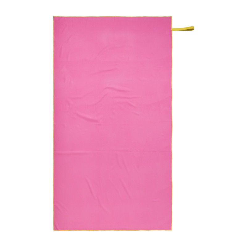Microvezel handdoek - roze/geel - 100x180 cm