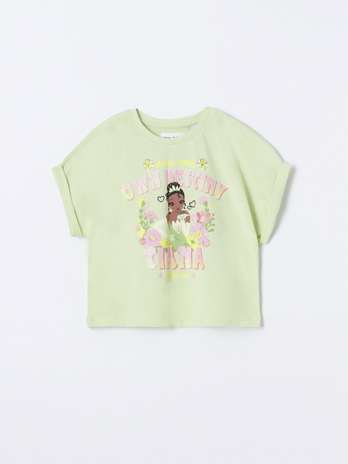 Camiseta com estampa da Tiana e o Sapo ©DS - Verde