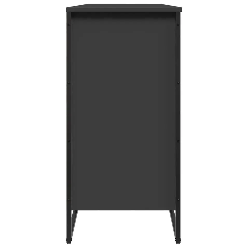 vidaXL - Zwart Schoenenkast met 4 vakken - Bewerkt hout en metaal - 80x38x78 cm