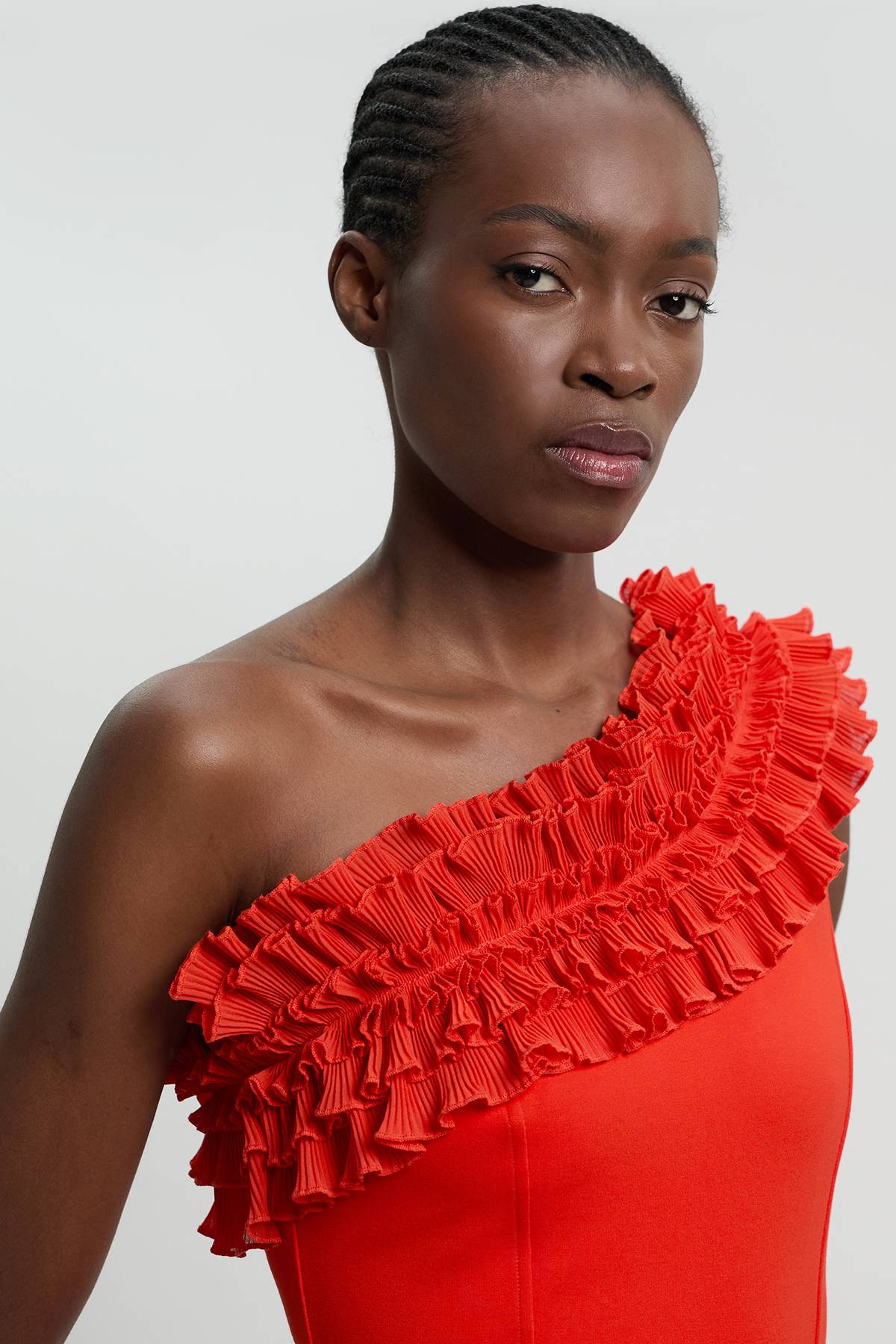 KarenMillen Robe Mini Asymétrique À Volants Dramatiques