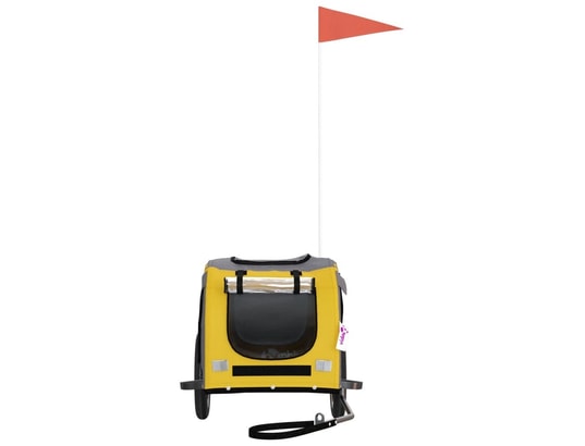 VIDAXL - Remorque de vélo pour chien jaune et gris tissu oxford et fe...