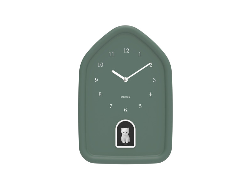 Wall Clock Modern Kitty KA6100BK Black