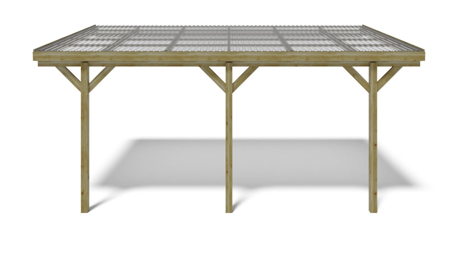 Carport garage dak 3x5,24 m - 15 m2 - PVC bekleding
