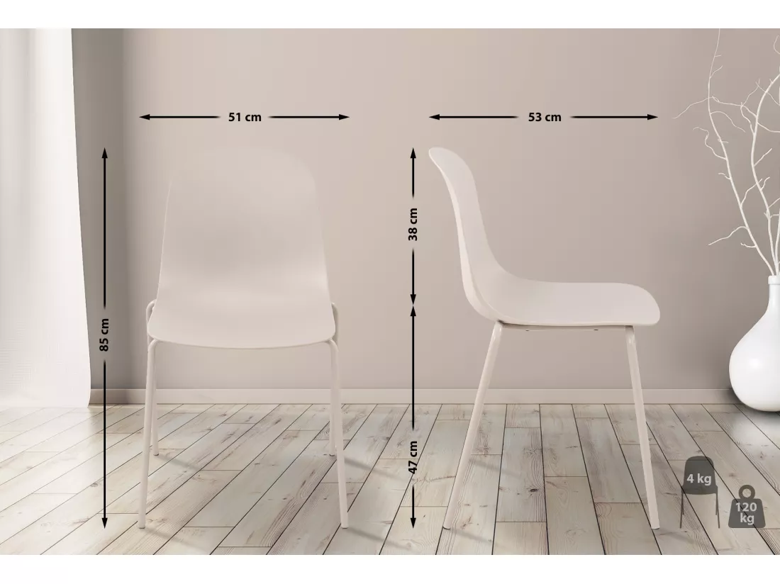 Chaise de conférence - Plastique - Gris clair - Hardin
