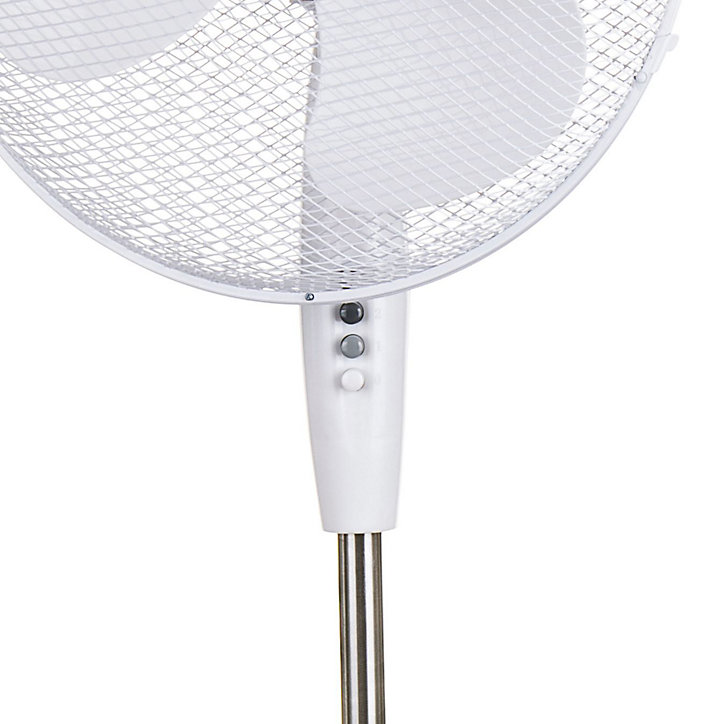 Ventilateur sur pied TX-1608B-2 oscillation à 90° hauteur réglable 3 vitesses blanc