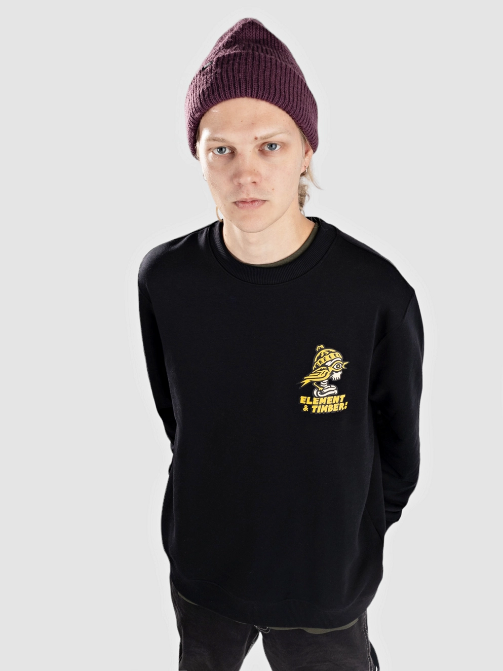 Element Birds Eye Crew Sweater flint black