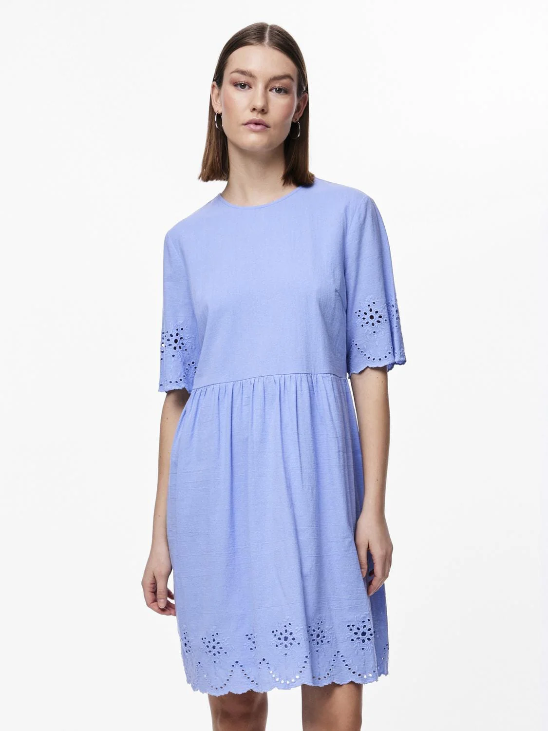 Pieces Pcalmina 2/4 Embroidery Dress 4486682 hydrangea