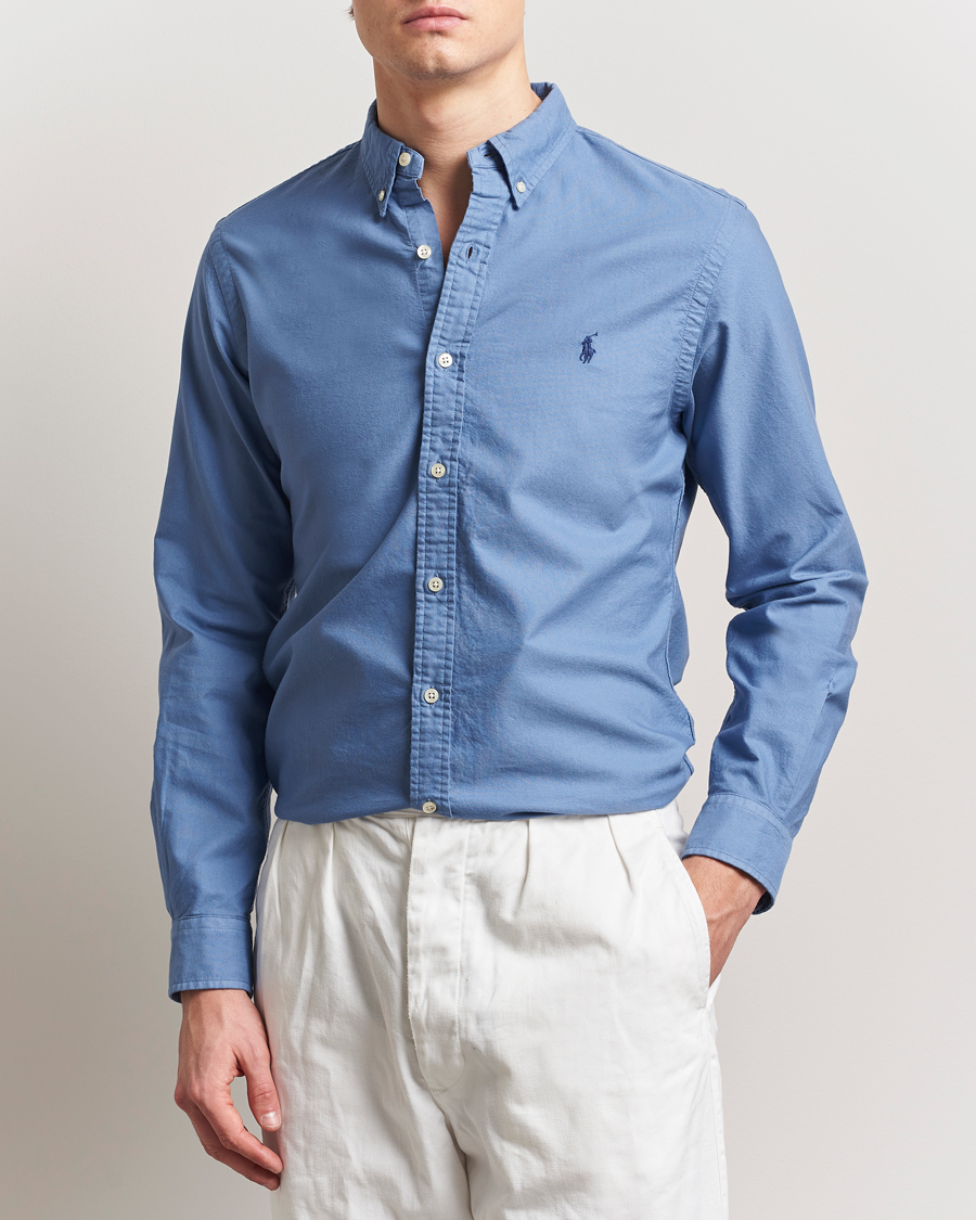 Polo Ralph Lauren Slim Fit Garment Dyed Oxford Shirt Bastille Blue