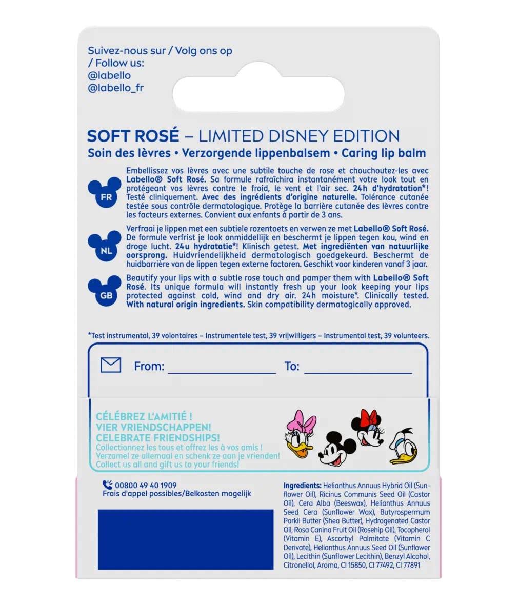 STICK LÈVRES SOFT ROSÉ ÉDITION LIMITÉE DISNEY DAISY