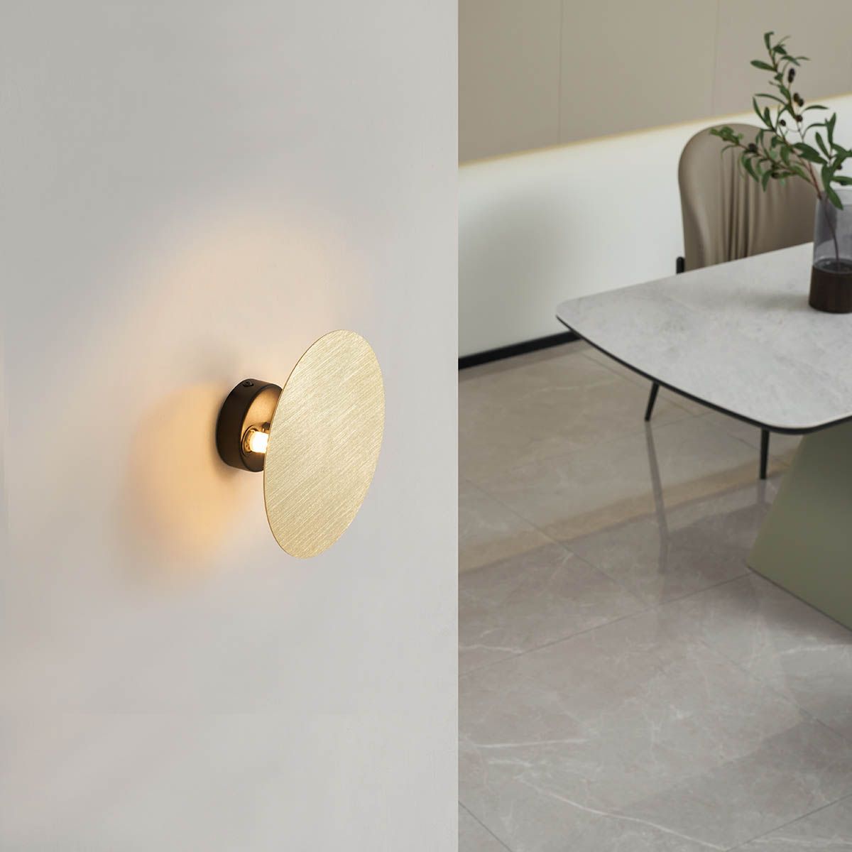 Smart wandlamp rond goud incl. 2 Wifi g9 - Pulley
